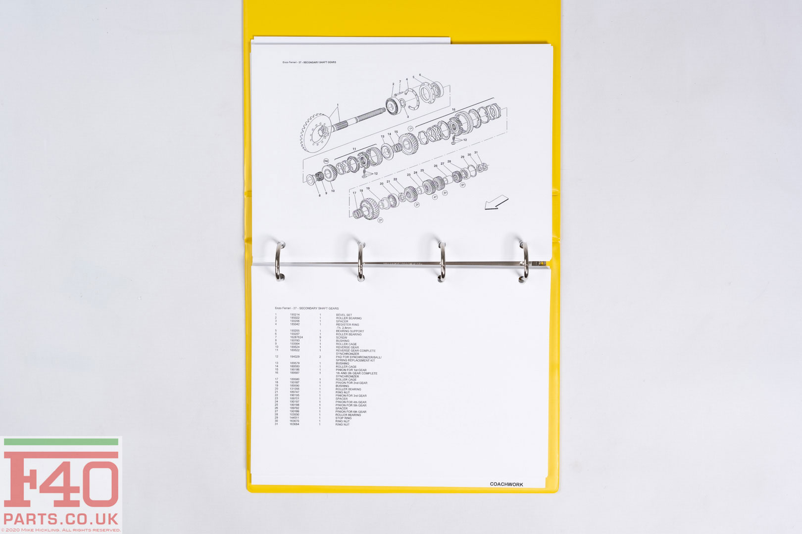 Ferrari Enzo Spare Parts Catalogue F40 Parts